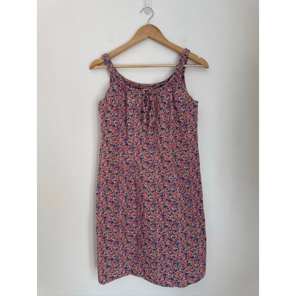 J.Crew Floral Print Classic Cotton Mini Sundress - Pink Blue Green Print, Size 8 - Picture 1 of 7